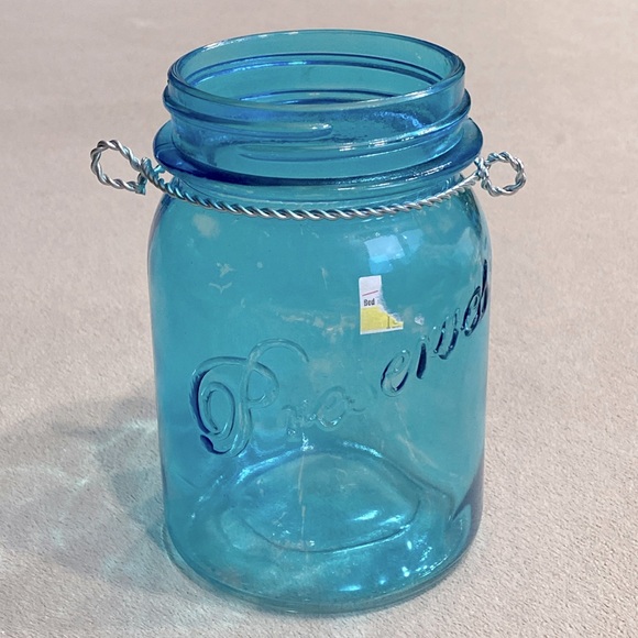 New Classic Preserves Blue Glass Canister Storage Jar Size 6" ! - Picture 2 of 8